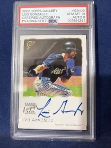 Luis Gonzalez 2002 Topps Gallery Baseball Autograph PSA 10 POP 1 #GA-LG - Picture 1 of 3
