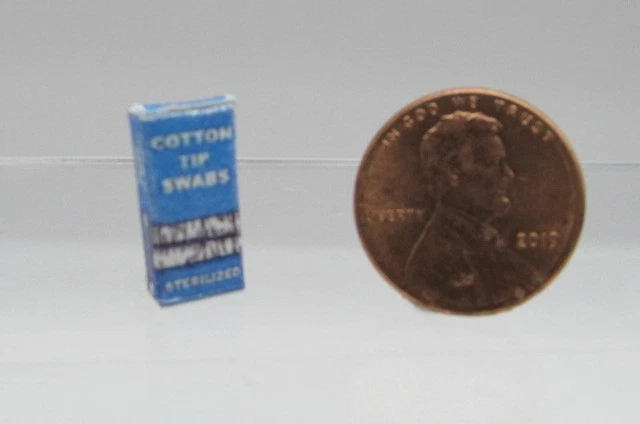 Dollhouse Miniature Detailed Replica Cotton Tip Swabs Box HR51049 Foto 1 de 1
