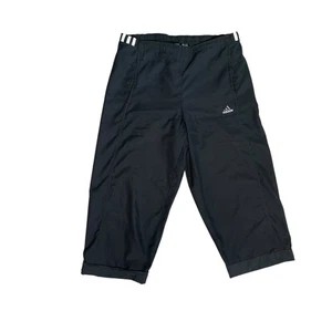 Adidas Vintage Cropped Trainingshose 3-Streifen schwarz Y2K Logo Capri M leicht - Bild 1 von 10