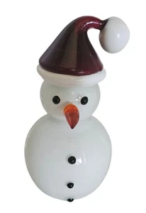 VTG Holiday Spirit Hand Blown Glass Snowman Table Top Figure Christmas Winter - Picture 1 of 9