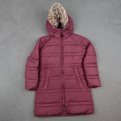 Marmot Jacket Womens Small Maroon Hooded 700 Fill Down Parka Faux Fur Winter - Image 1 of 4