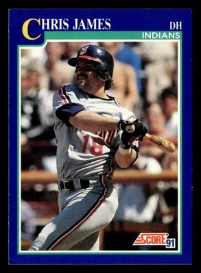 Chris James 1991 Score #491 Cleveland Indians FREE SHIPPING *088 - Image 1 of 2