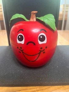 FISHER PRICE RETRO 1972 HAPPY APPLE WOBBLE SELF RIGHTING JINGLE BALL CHIME BABY - Picture 1 of 8