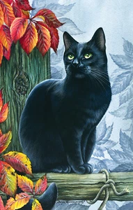PEACE OF AUTUMN Irina Garmashova-Cawton SunsOut 550 piece puzzle BLACK CAT - NEW - Picture 1 of 1