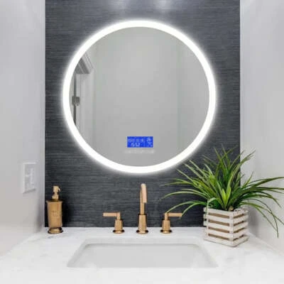 Espejo de baño inteligente Bluetooth montado en la pared con iluminación LED para llamadas de música montado en la pared Foto 1 de 4