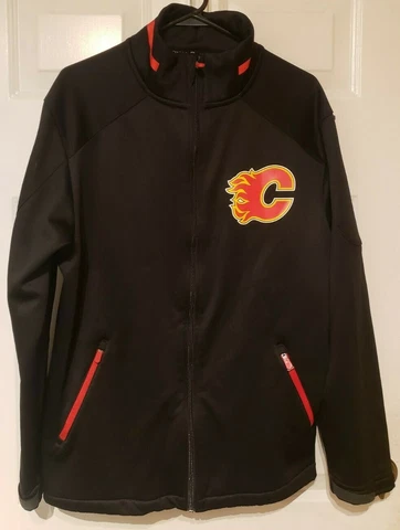 Calgary Flames NHL Mens Fanatics Authentic Pro Jacket Sz L Fleece Lining Cover