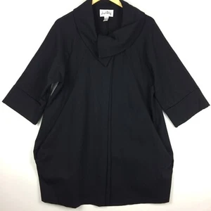 Joseph Ribkoff Jacket Womens 10 Coat 3/4 Sleeve Black Pockets Art to Wear - Bild 1 von 13