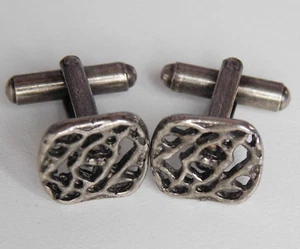 Mens cufflinks Square faces with lattice pattern cg - Picture 1 of 2
