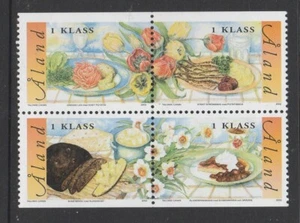 ALAND Islands - 2002 Platos de COMIDA TRADICIONAL folleto bloque de 4 Estampillada sin montar o nunca montada - - Imagen 1 de 1