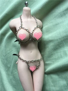 Custom Silver SM Metal Chain Underwear Set For 1/6 12" Female Phicen HT Figure - Picture 1 of 1