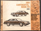 1986 LINCOLN CONTINENTAL MARK VII  ELECTRICAL AND VACUUM TROUBLE-SHOOTING MANUAL