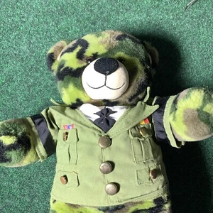 Build A Bear Plüsch Camouflage Teddy grün Tarnmuster 17 Zoll Stofftier Militär BAB - Bild 1 von 11