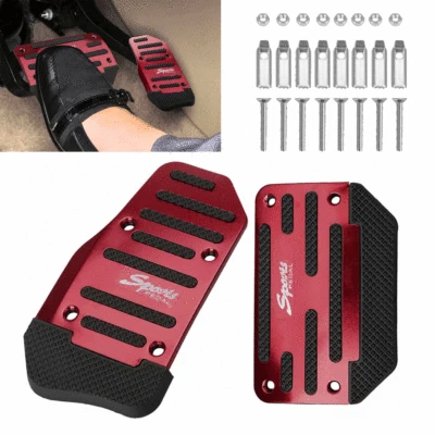 Red Universal Automatic Non-Slip Gas Brake Foot Pedal Pad Cover Accessories 1Set - Image 1 of 4