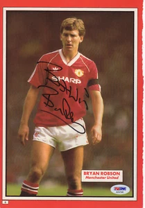 BRYAN ROBSON MAN UTD & ENGLAND LEGEND INSCRIBED VINTAGE MAGAZINE PHOTO PSA - Bild 1 von 3