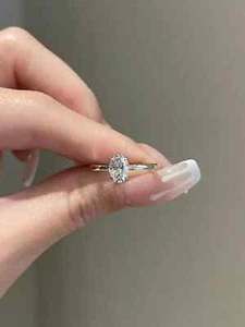1.05 Carat Lab Grown CVD Diamond Solitaire Engagement Ring in 14K White Gold - Picture 1 of 4