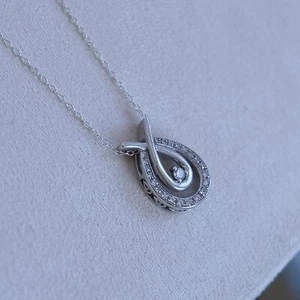 Collar colgante infinito lágrima de diamantes y plata de ley Kirsten Severin - Imagen 1 de 7