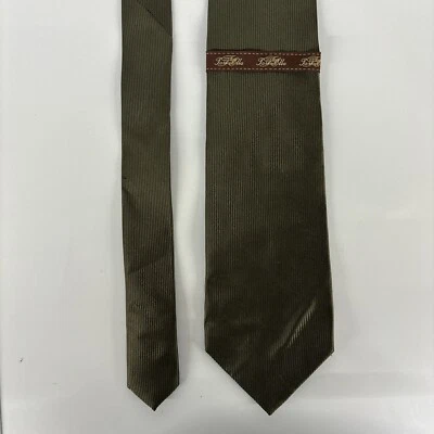 Corbata para hombre Tasso Ella Spa corbata seda verde oliva 3,75 ancho hecha a mano * Foto 1 de 4