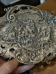 1862 Cherubs Nymphen Jaguare Repouse Silber Schale 13 Loth Deutsch Österreich - Bild 1 von 5