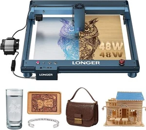 Longer Laser 48W B1 Laser Engraver Cutter with Auto Air Assist for Metal, Paper - Bild 1 von 10