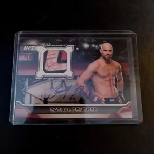 #4/8 Cathal Pendred Red Ruby Gear Auto Autograph Card 2016 Topps UFC Knockout - Picture 1 of 4