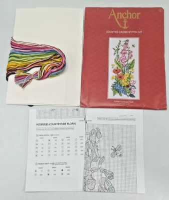 ANCHOR COUNTED CROSS STITCH KIT PCE893 COUNTRYSIDE FLORAL - Image 1 of 4