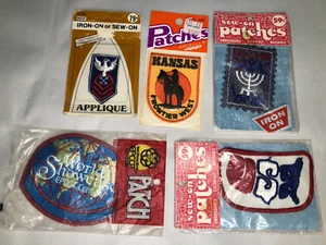 Sealed Sew On Iron On Patch Lot Vintage 1970s USA Israel Kansas Epcot US Navy - Picture 1 of 10