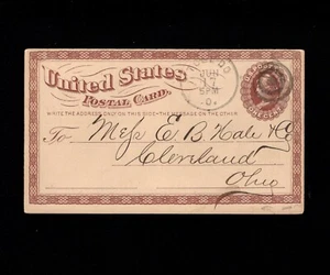 Toledo OH 2 Watermarks 1875 Preprint Raymond & Seagrov 1c Liberty Postal Card 6 - Picture 1 of 2