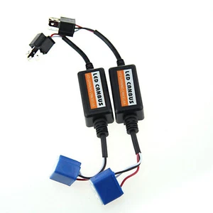 H4 Led Error Canceler Anti No Flicker Capacitor Headlight Wire Canbus Plug Pair - Bild 1 von 9