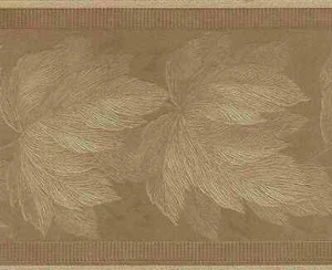 SATIN GOLD LEAVES WALLPAPER BORDER B0917 - Picture 1 of 2