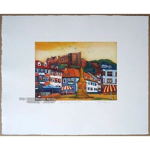 Gerhard Hofmann: "Heidelberger Herbst 2014", Farbradierung, 100 Ex. NEU - Picture 1 of 3