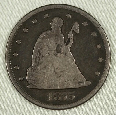 1875-CC Seated 20c. Good 6. - Image 1 of 3