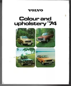 Volvo Colour & Trim 1973-1974 UK Market Foldout Brochure 144, 145 & 164 - Picture 1 of 2