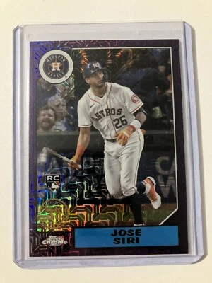 2022 Topps Chrome Series 2 RC Foil Jose Siri Purple #/75  Card# T87C2-86 - Image 1 of 2