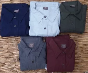 GRANDE CAMICIA DA LAVORO UOMO NORD-OVEST MORBIDA CALDA SPESSA COTONE/POLICAMOSCIO LISTA $40 - Foto 1 di 13