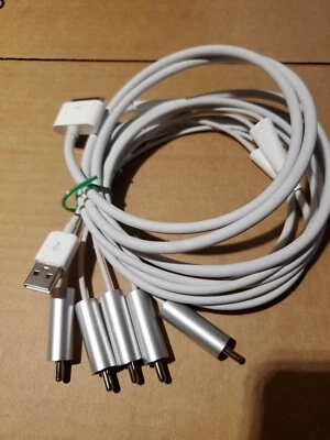 Genuine Original Apple 30 Pin Composite AV Cable RCA USB TV iPod iPad iPhone - Image 1 of 4