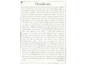 WANDTAFEL Schild Vintage Shabby Dekoschild Holzschild DESIDERATA Tafel Lebenswei - Bild 1 von 2