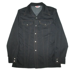 Levi's Branding Iron Black Tab Pearl Snap Shirt Jacket Men's L Long (LL) Vintage - Picture 1 of 8