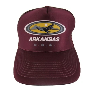 Boné de caminhoneiro Arkansas EUA marrom malha bonés cobra novo - Imagem 1 de 4