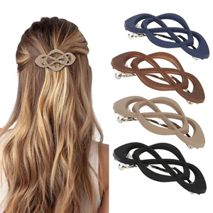 Vintage French Barrette Clips - 4 Pack Hair Accessories for Women & Girls, Thick - Picture 1 of 7