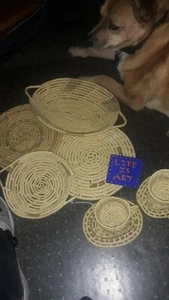 Vintage Haitianischer Webkorb Konvolut (siehe Beschreibung) - Bild 1 von 8