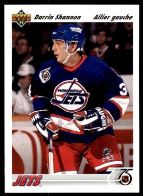 1991-92 Upper Deck French Darrin Shannon . Winnipeg Jets #581 - Image 1 of 2