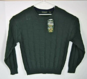 Vintage Hill & Archer men's cotton knit hunter green men's sweater SZ M. NWT NOS - Picture 1 of 6
