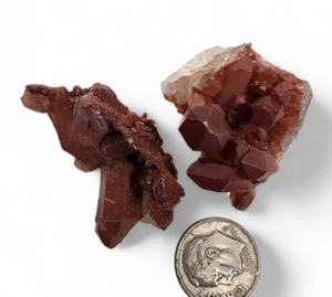 Hematoid Quartz Crystal Point Morocco 25.9 grams Display 2 Piece Lot - Picture 1 of 1