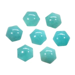 Piedras preciosas sueltas naturales cabujón hexagonal amazonita de 10 mm a 20 mm 5 piezas - Imagen 1 de 4