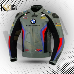BMW Motored Original Motorbike Leather Jacket, Bikers Cowhide Racing Jacket - Picture 1 of 3