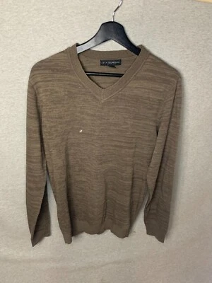 Via Europa Men's Brown Lightweight Textured Sweater Long Sleeve Size Small - Image 1 of 4