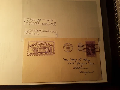 774-18 boulder dam 1935 roessler cover 2-g - Image 1 of 2