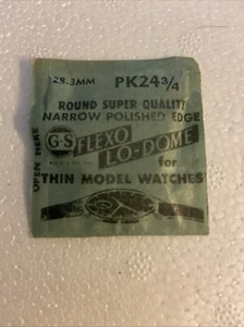 GS Flexo Lo Dome PK24 3/4 28.3MM Replacement Watch Crystal NOS Vtg Thin Model - Picture 1 of 2