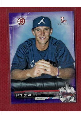 2017 Bowman Patrick Weigel 1st Bowman Purple Paper Parallel Serial #'d 241/250!  - Image 1 of 2