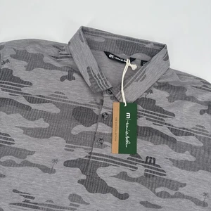 Travis Matthew Beachside Stealth Polo Shirt Mens 3XL Camo Golf Heather Gray Pima - Picture 1 of 5
